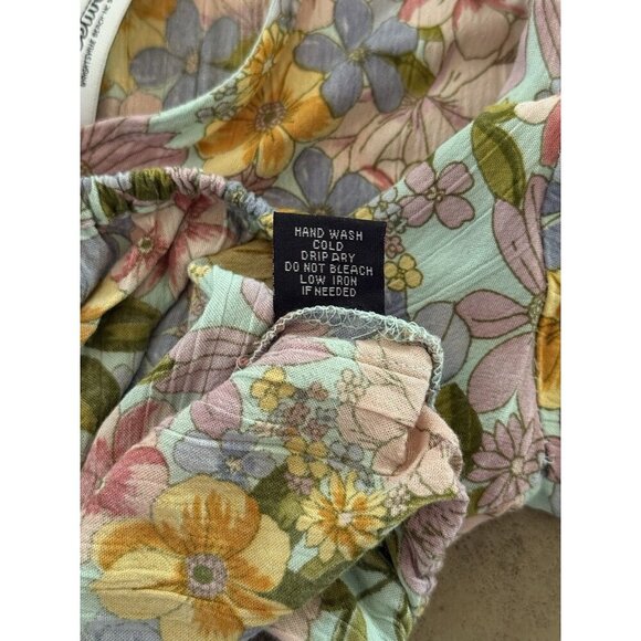 Sweetwater Wrightsville Beach Floral Peasant Blouse Women’s Sz M Boho Lace Trim - Picture 9 of 13